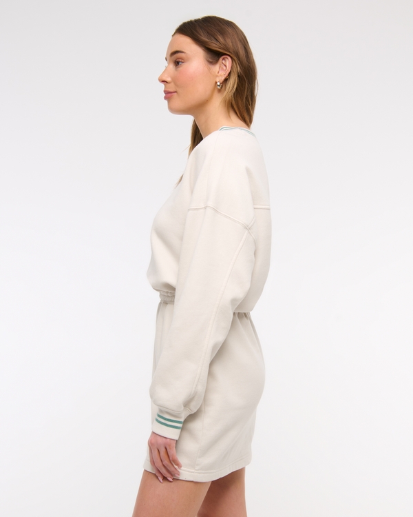 Fleece V-Neck Mini Dress