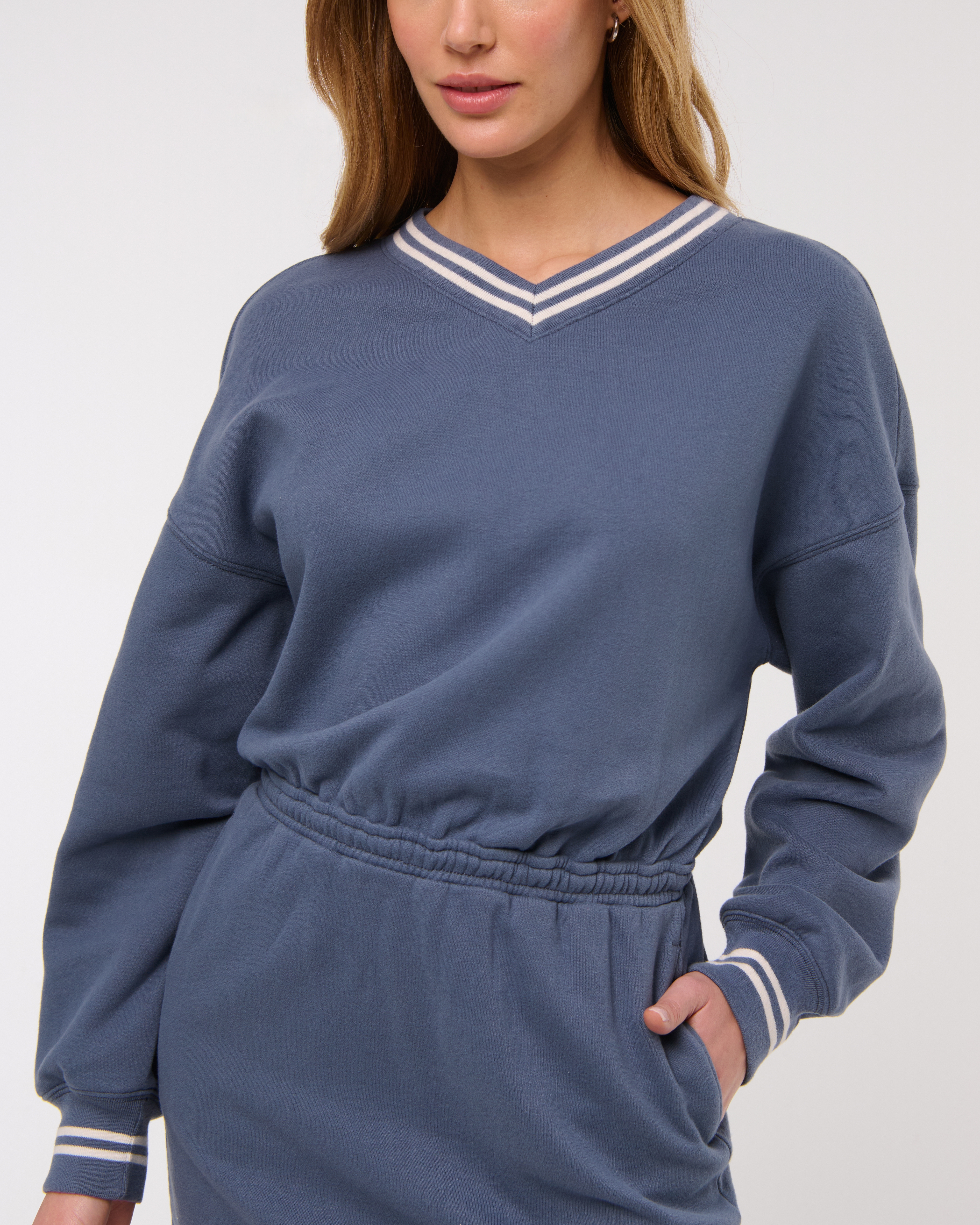 ワンピース THE ATTICO FLEECE MINI DRESS V NECK (WCA00436JJF003AA 183) The Attico V-Neck Fleece Mini Dress | ShopSimon