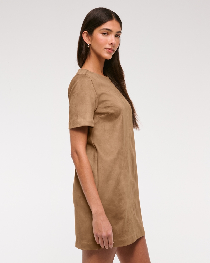 Vegan Suede T-Shirt Mini Dress