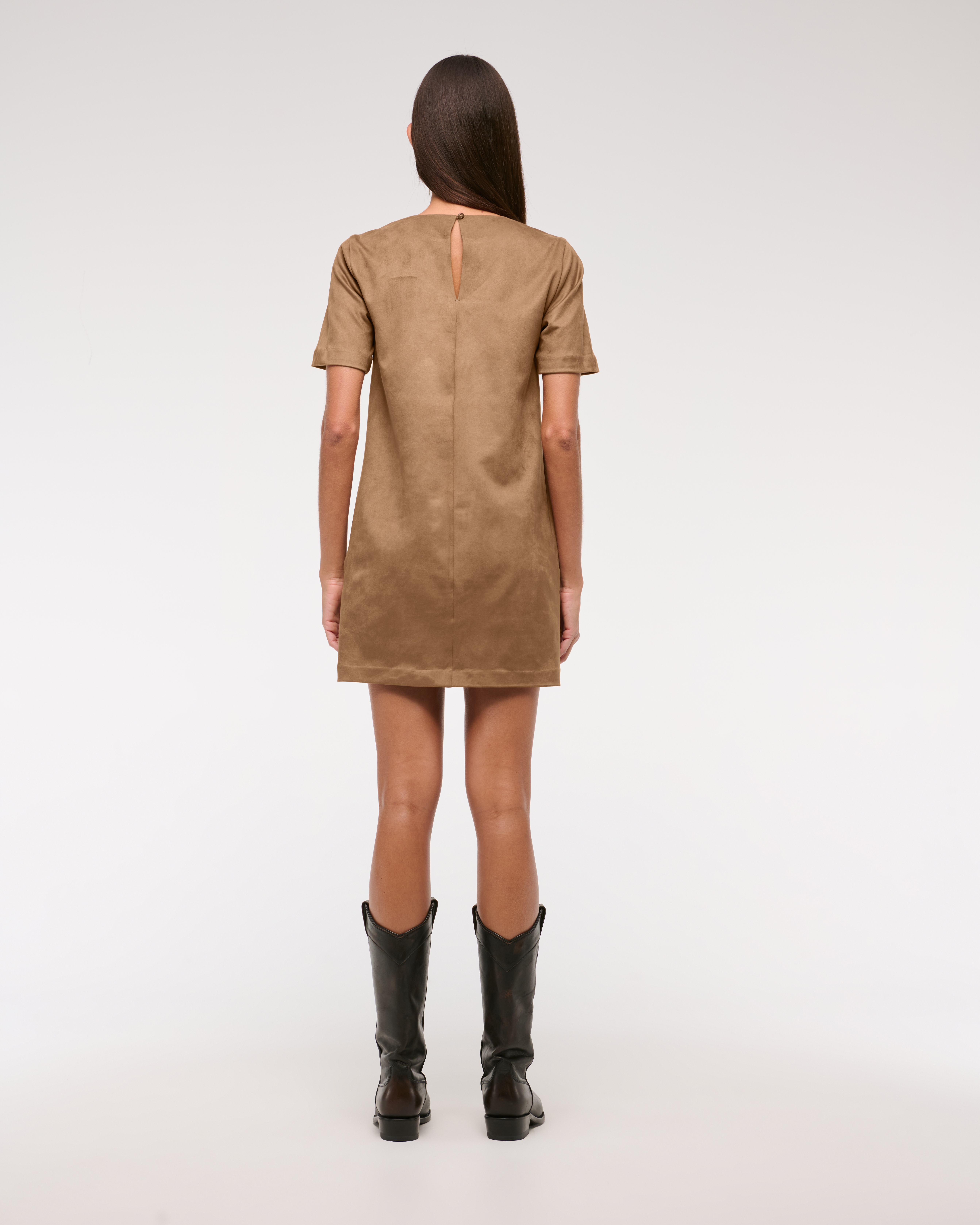 suede t shirt dress