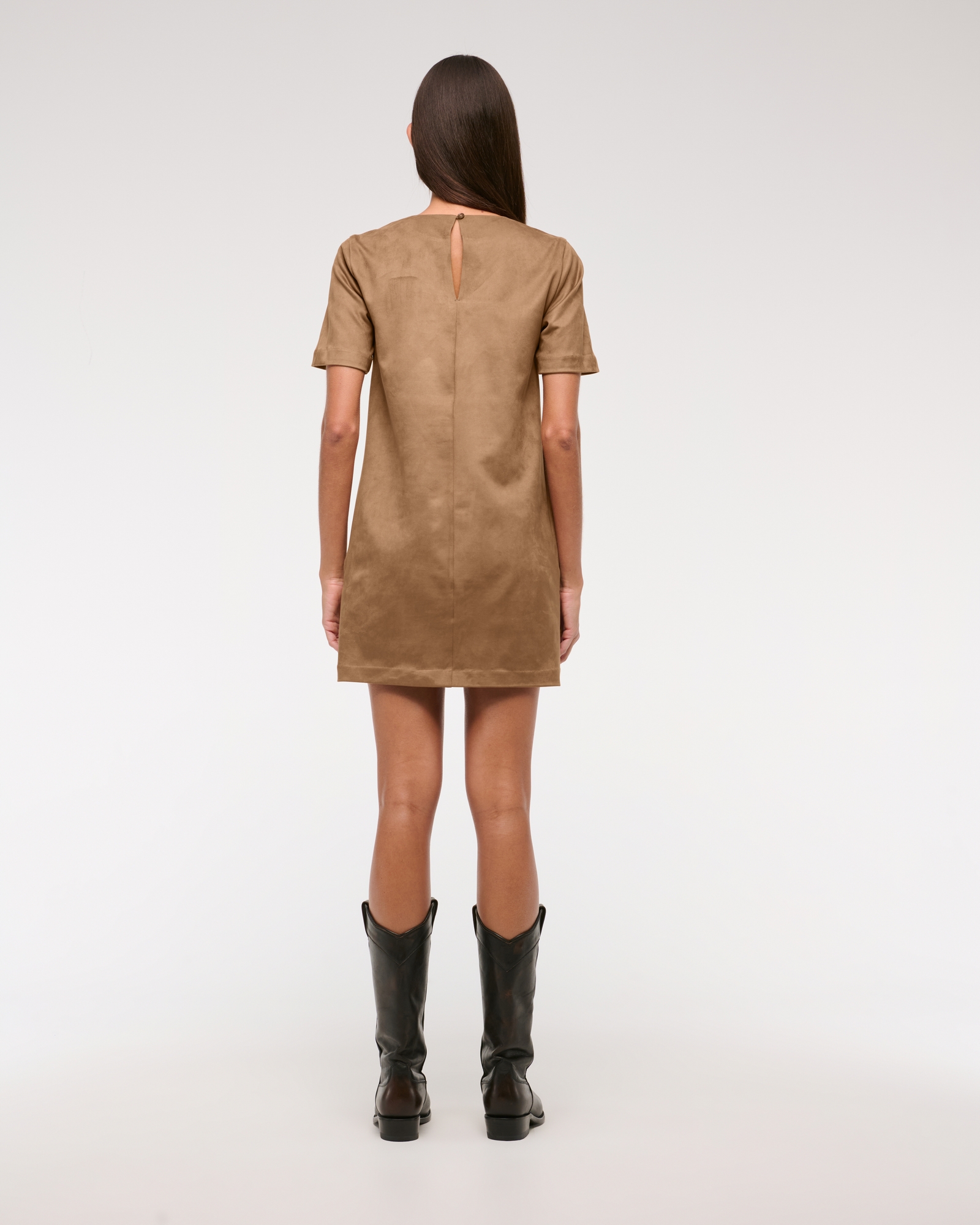 Vegan Suede T-Shirt Mini Dress