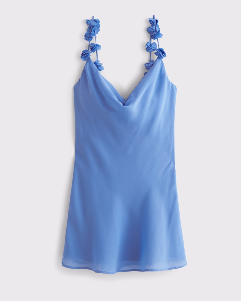 Wide Straps Flattering Blue Mini Dress Wide Straps Flattering Blue Mini Dress