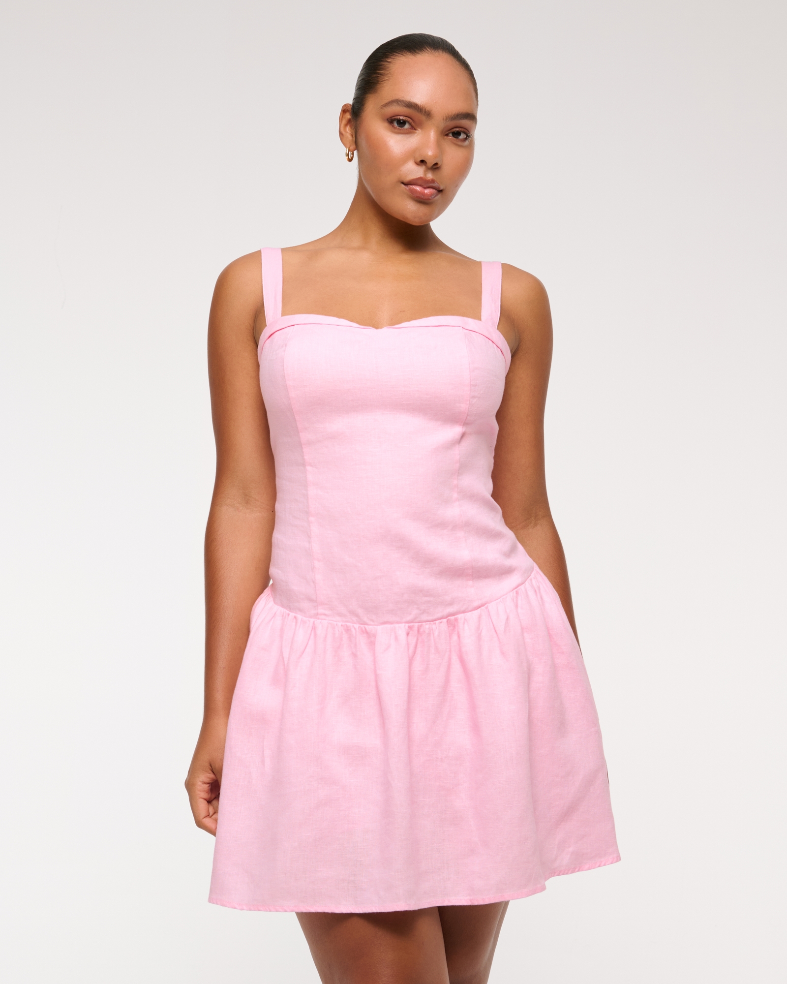 Premium Linen Drop-Waist Skort