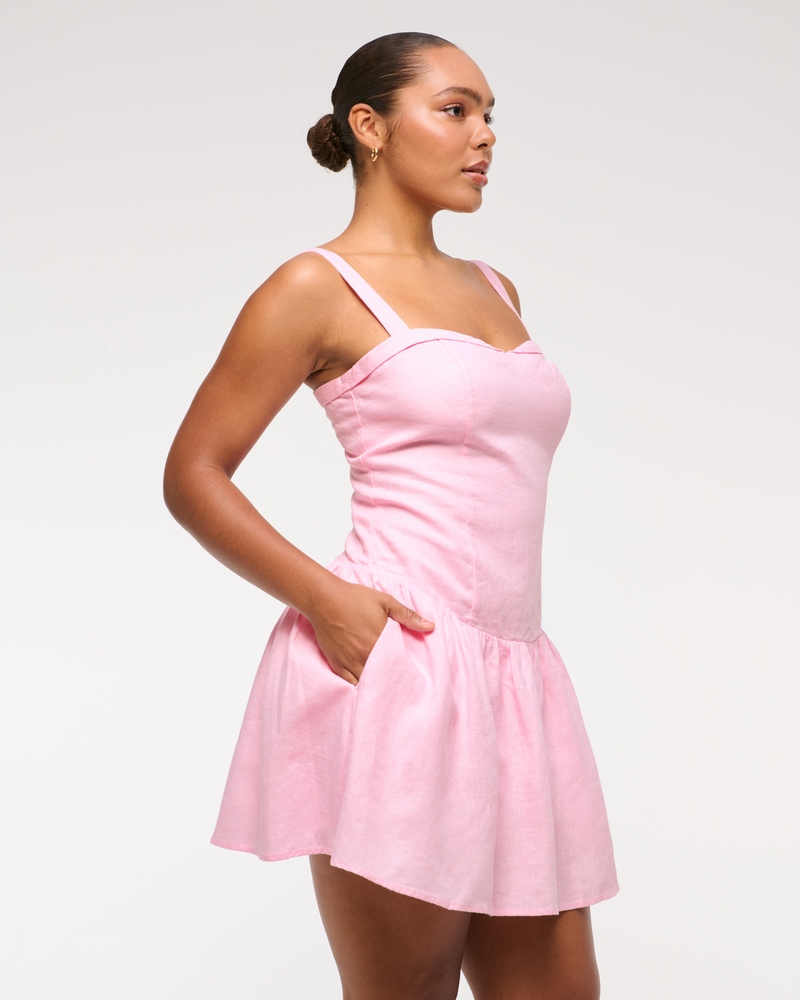 Premium Linen Drop-Waist Skort