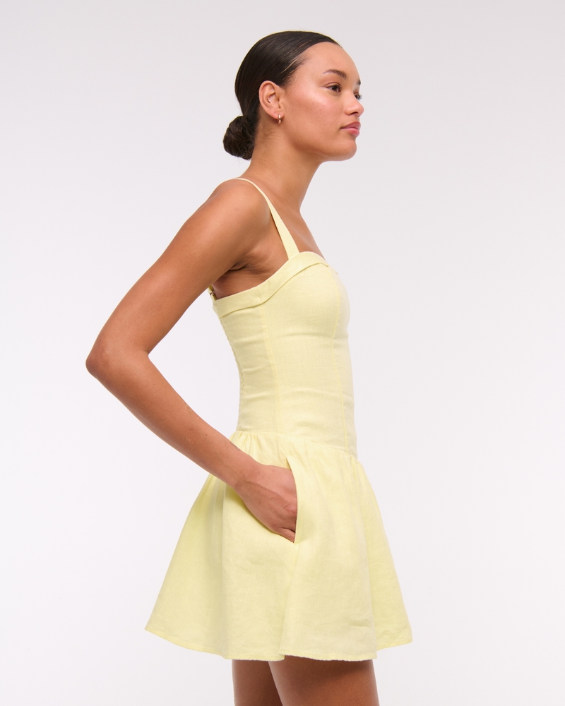 Premium Linen Drop-Waist Skort