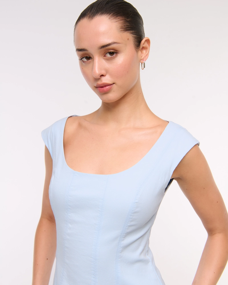 The A&F Mila Cap Sleeve Midi Dress