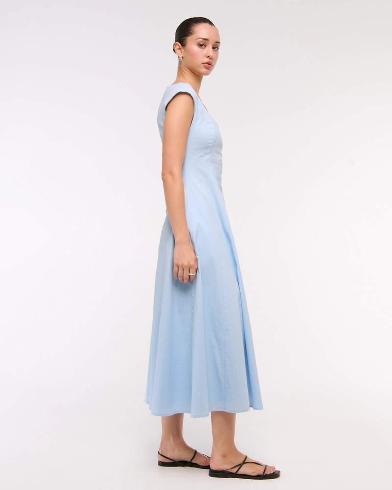The A&F Mila Cap Sleeve Midi Dress