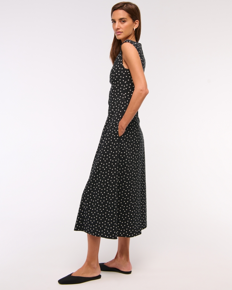 The A&F Mila Cap Sleeve Midi Dress