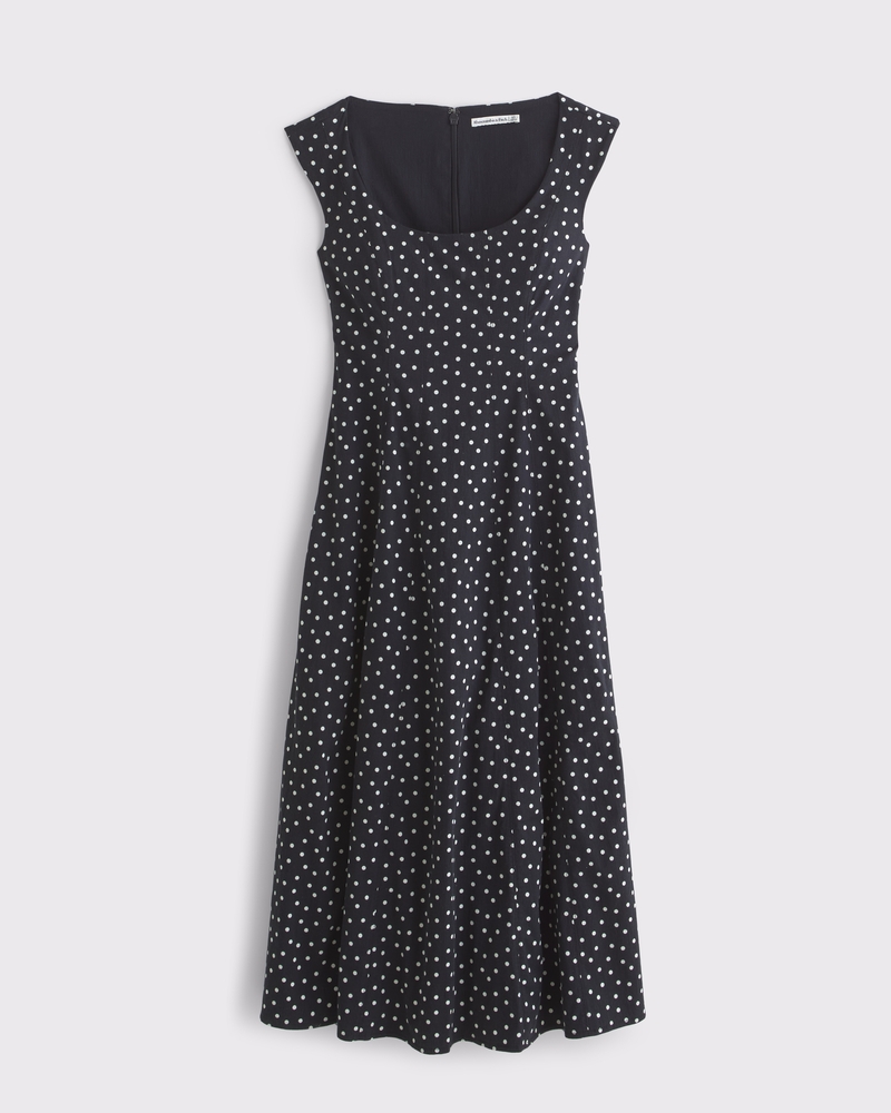 The A&F Mila Cap Sleeve Midi Dress
