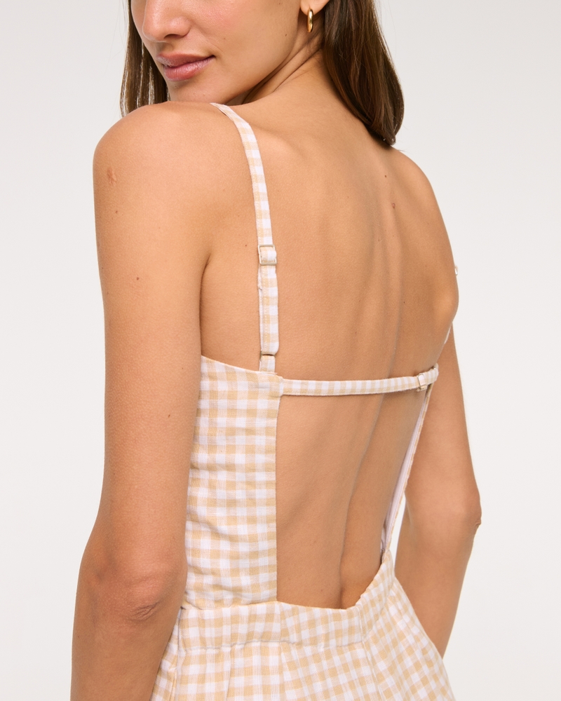 Apron Linen-Blend Romper