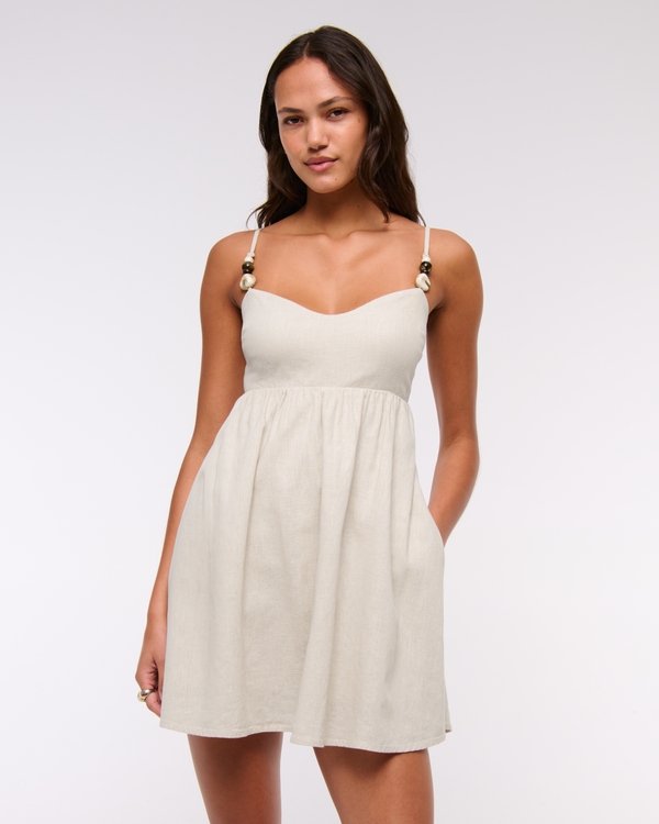 Beaded Sweetheart Babydoll Skort, Oatmeal view 2