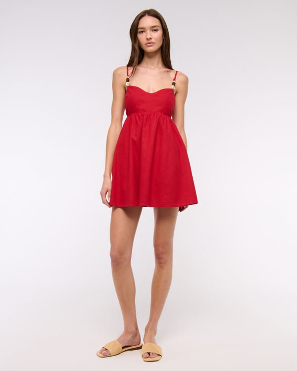 Beaded Sweetheart Babydoll Skort, Vivid Red view 2