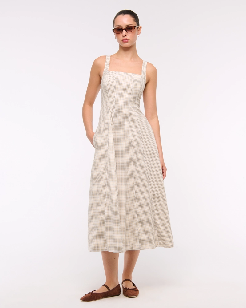 The A&F Mila Stretch Midi Dress