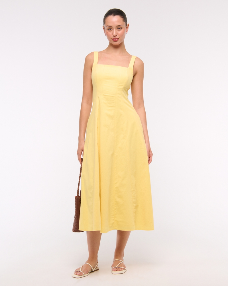 The A&F Mila Stretch Midi Dress