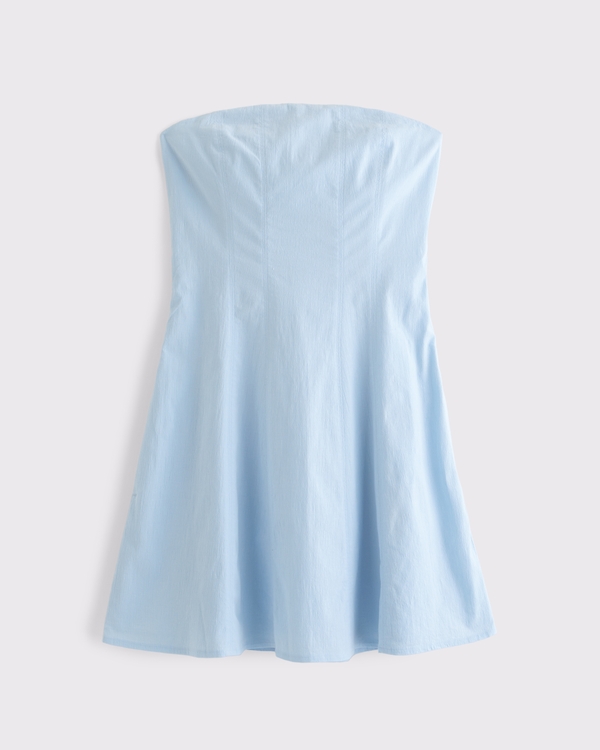 The A&F Mila Strapless Mini Dress, Light Blue view 1