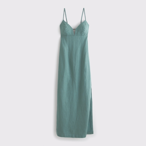 Женские платья Abercrombie & Fitch Premium Linen Cutout Midi Dress