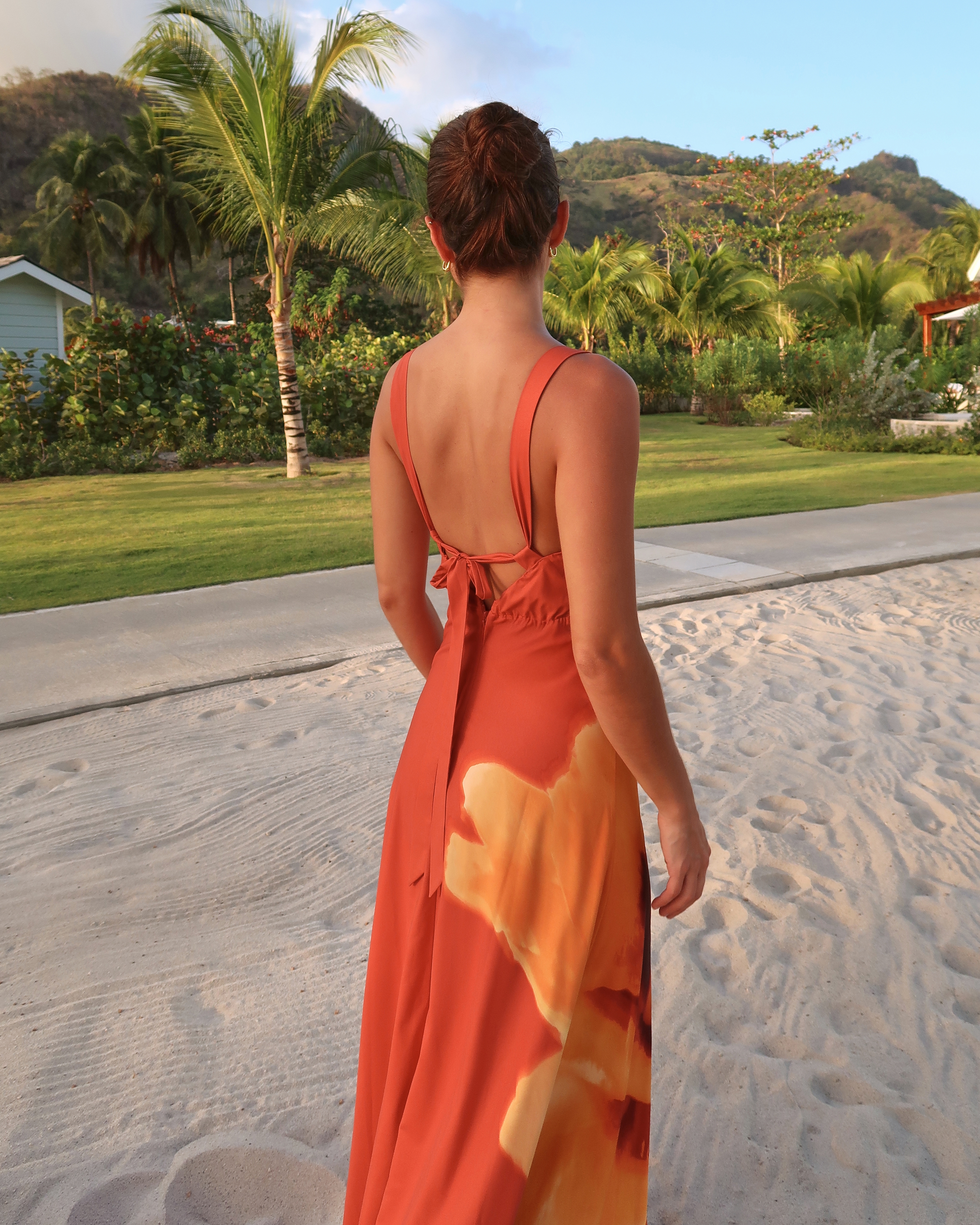 Women's Dipped-Waist Hardware Maxi Dress | Women's Dresses