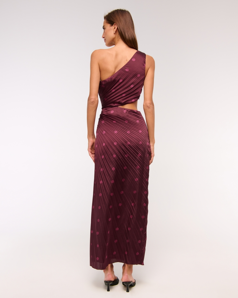The A&F Giselle Pleated One-Shoulder Cutout Maxi Dress