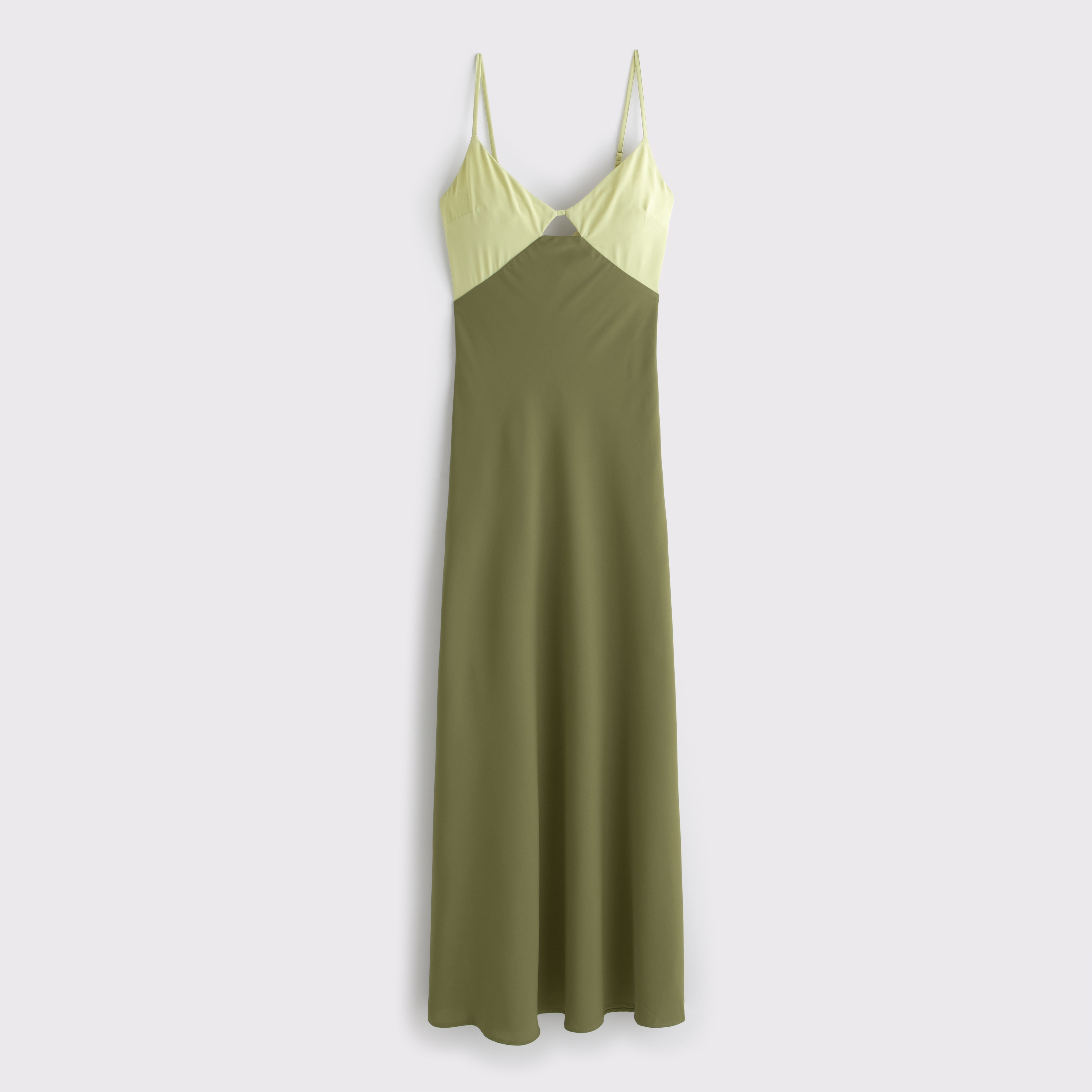 Abercrombie & Fitch The A&f Julia Slip Cutout Maxi Dress In Green