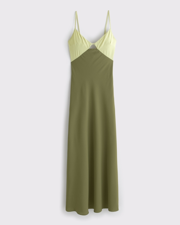 khaki green slip dress Rebecca - Slip Dress main image 0