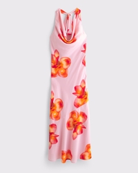 Cowl Halter Maxi Dress