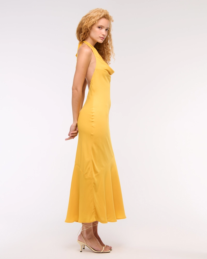 Cowl Halter Maxi Dress