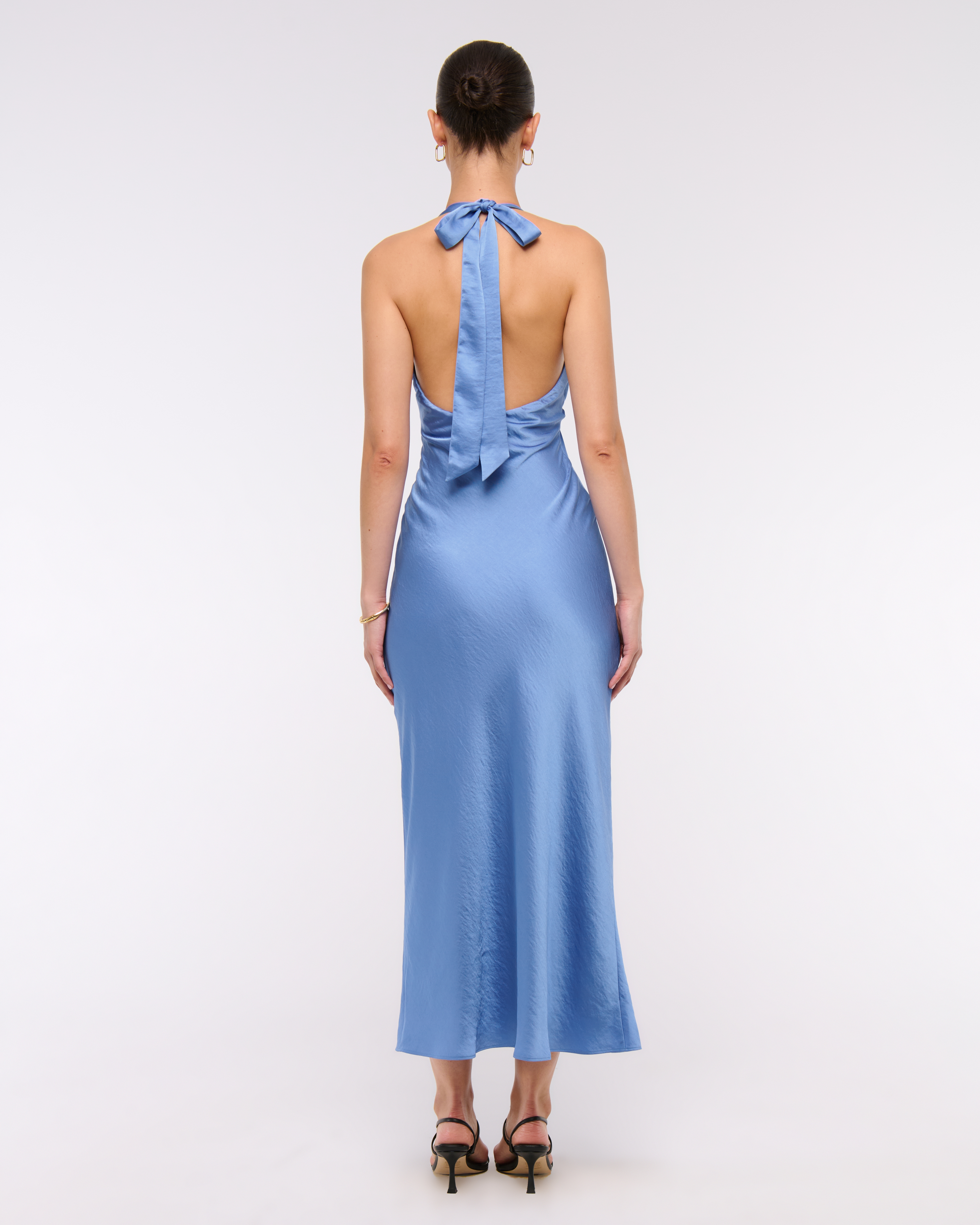 Abercrombie & Fitch The A&f Julia Slip Halter Maxi Dress In Blue