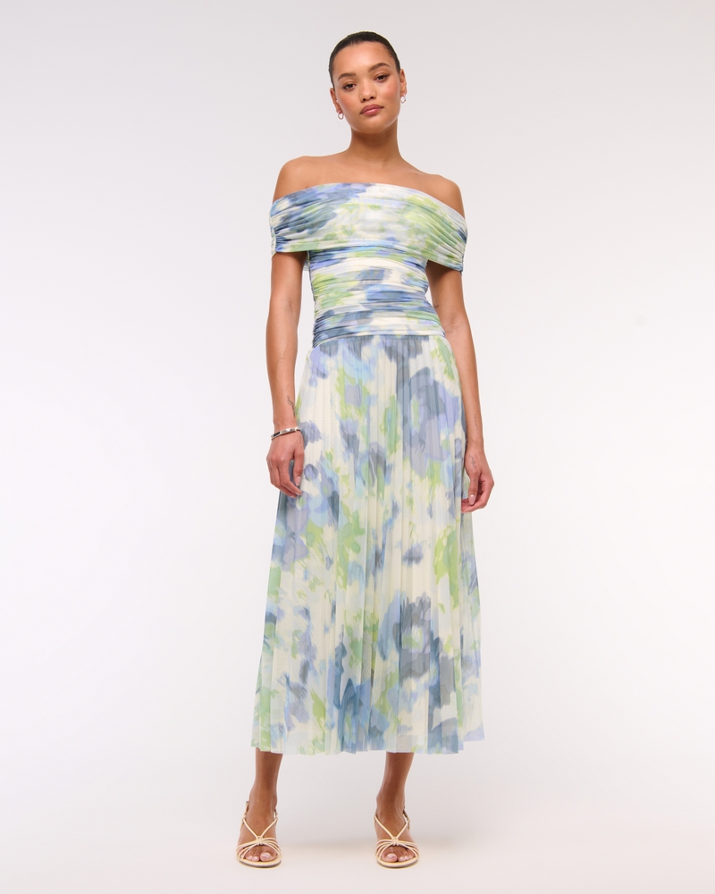 The A&F Giselle Drop-Waist Mesh Maxi Dress
