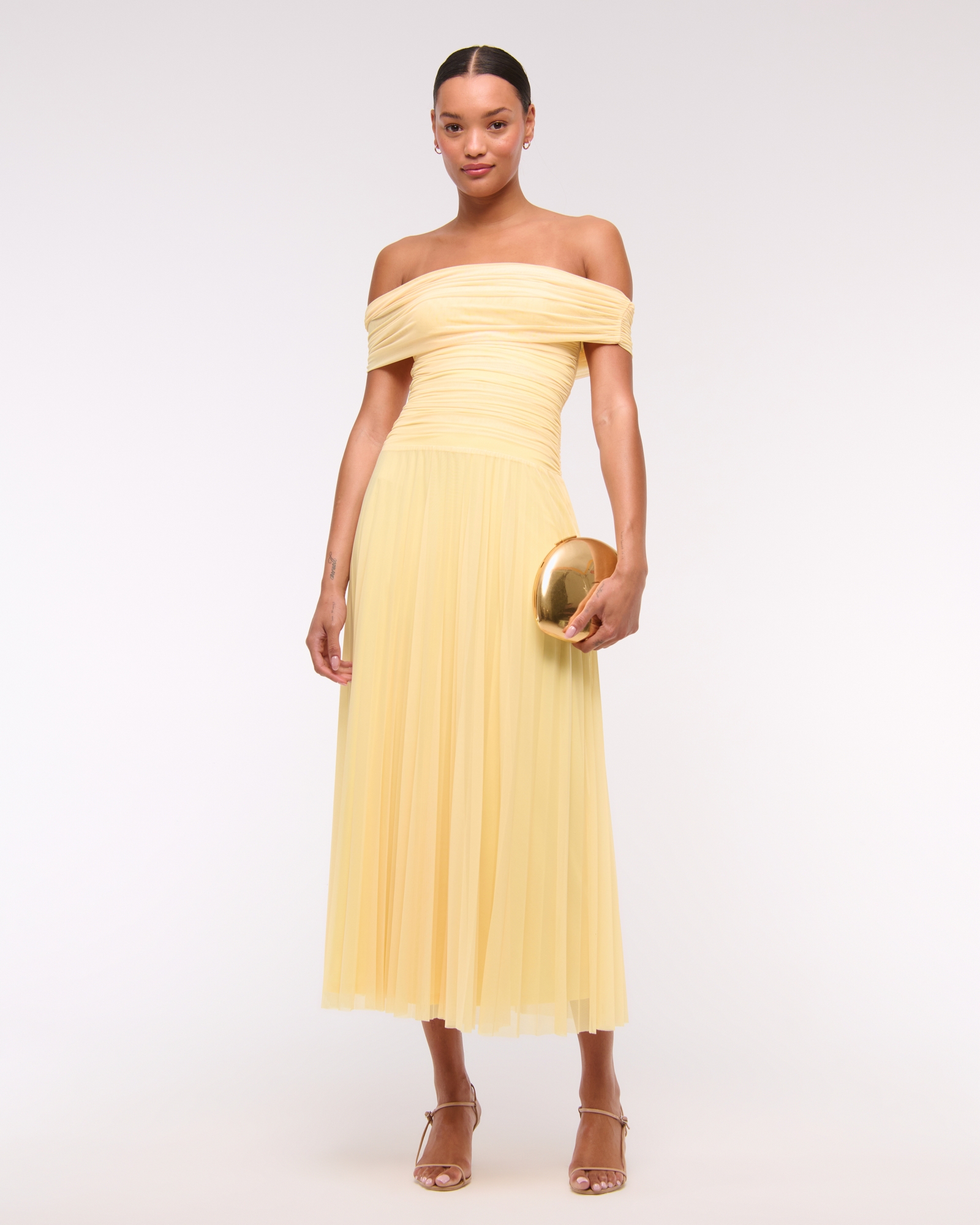 The A&F Giselle Drop-Waist Mesh Maxi Dress
