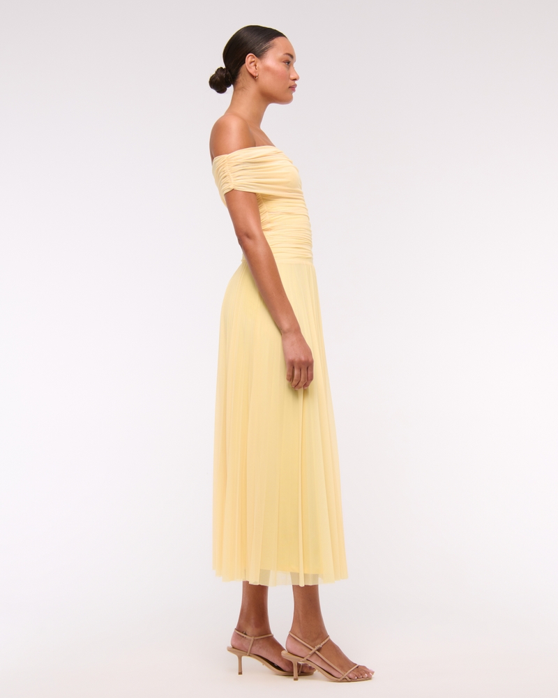 The A&F Giselle Drop-Waist Mesh Maxi Dress