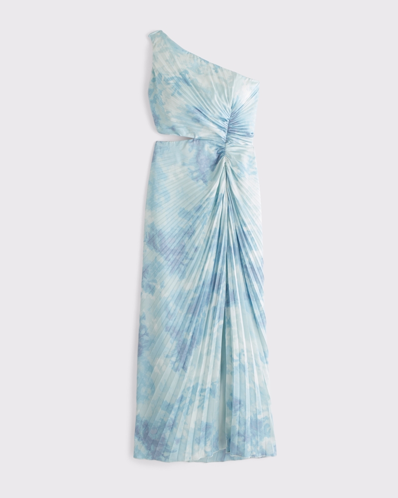 The A&F Giselle Pleated One-Shoulder Cutout Maxi Dress