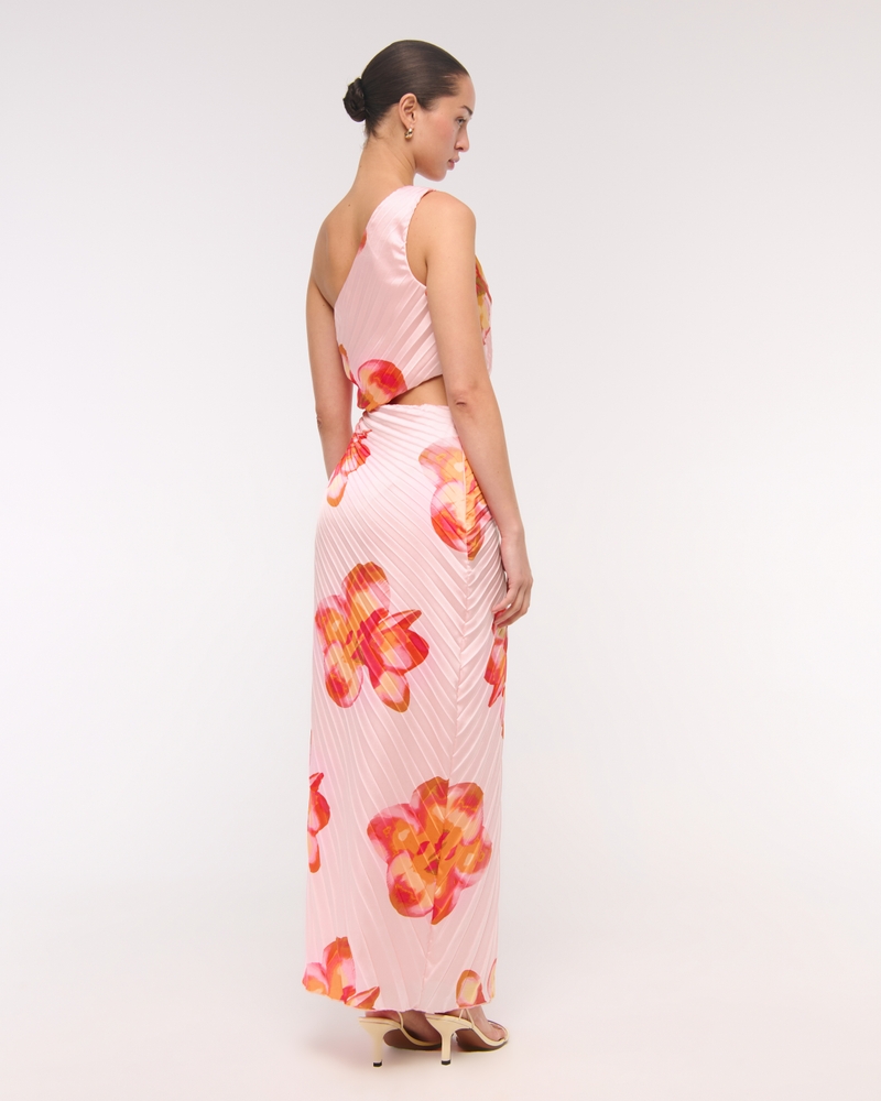 The A&F Giselle Pleated One-Shoulder Cutout Maxi Dress