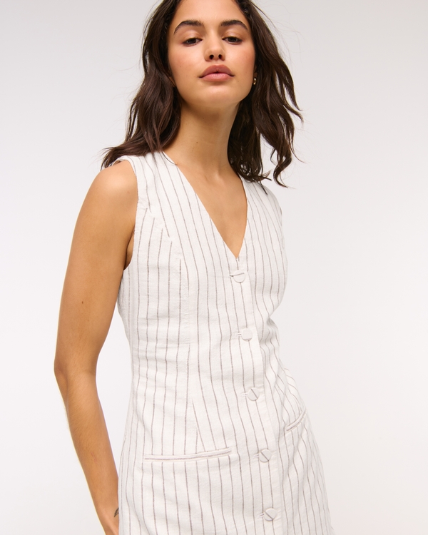 Women's The A&F Mara Linen-Blend Vest Mini Dress | Women's Dresses