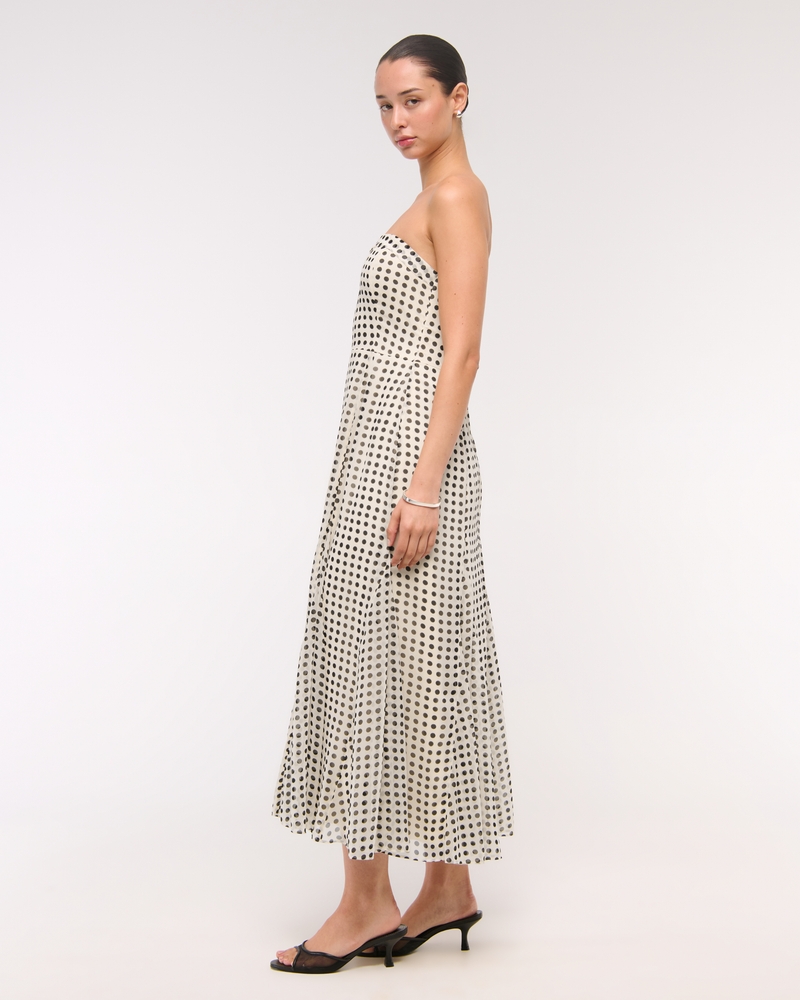 The A&F Camille Strapless Godet Midi Dress