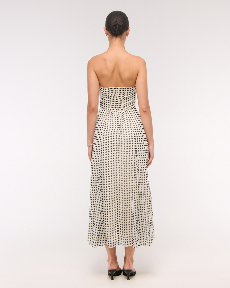 The A&F Camille Strapless Godet Midi Dress
