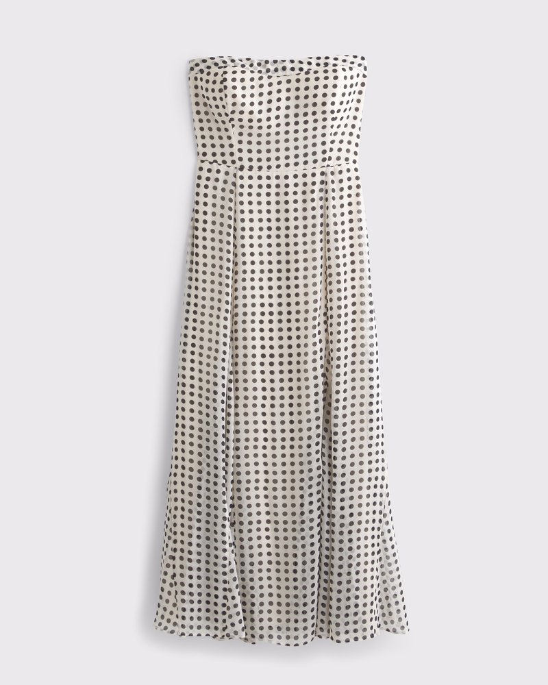 The A&F Camille Strapless Godet Midi Dress