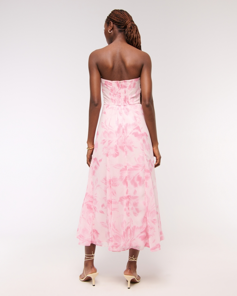 The A&F Camille Strapless Godet Midi Dress