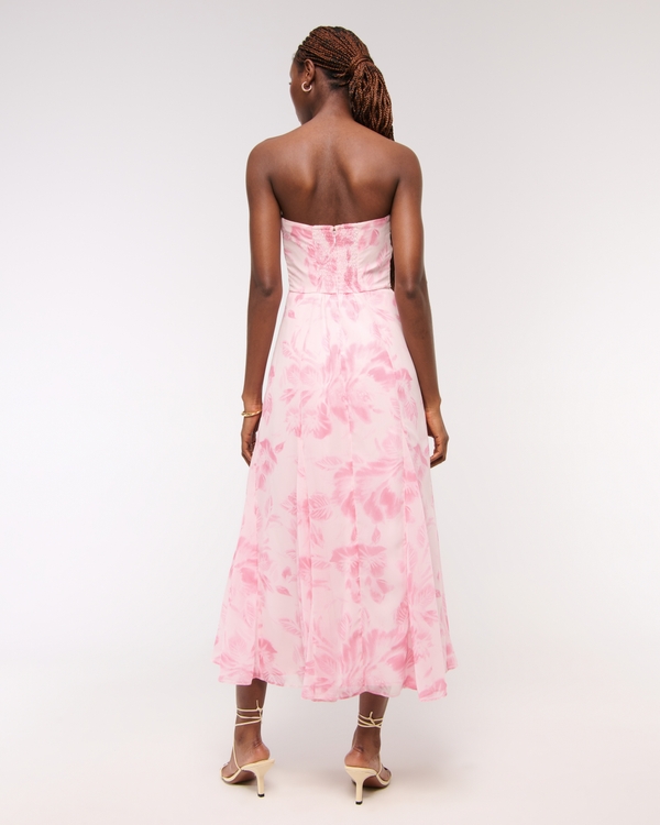 The A&F Camille Strapless Godet Midi Dress