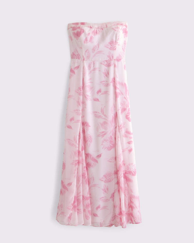 The A&F Camille Strapless Godet Midi Dress