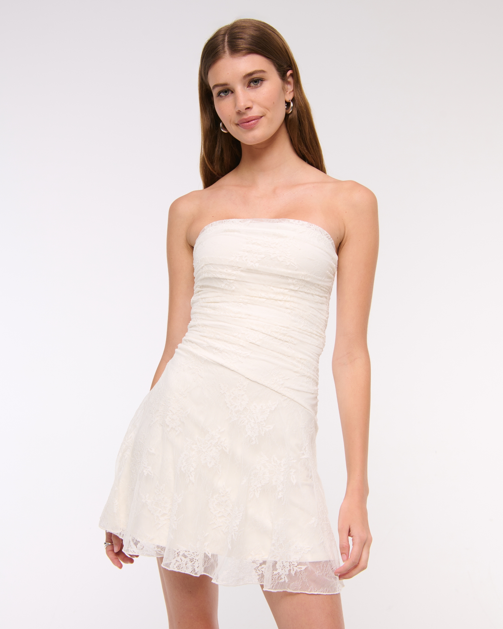 Strapless Lace Mini Dress