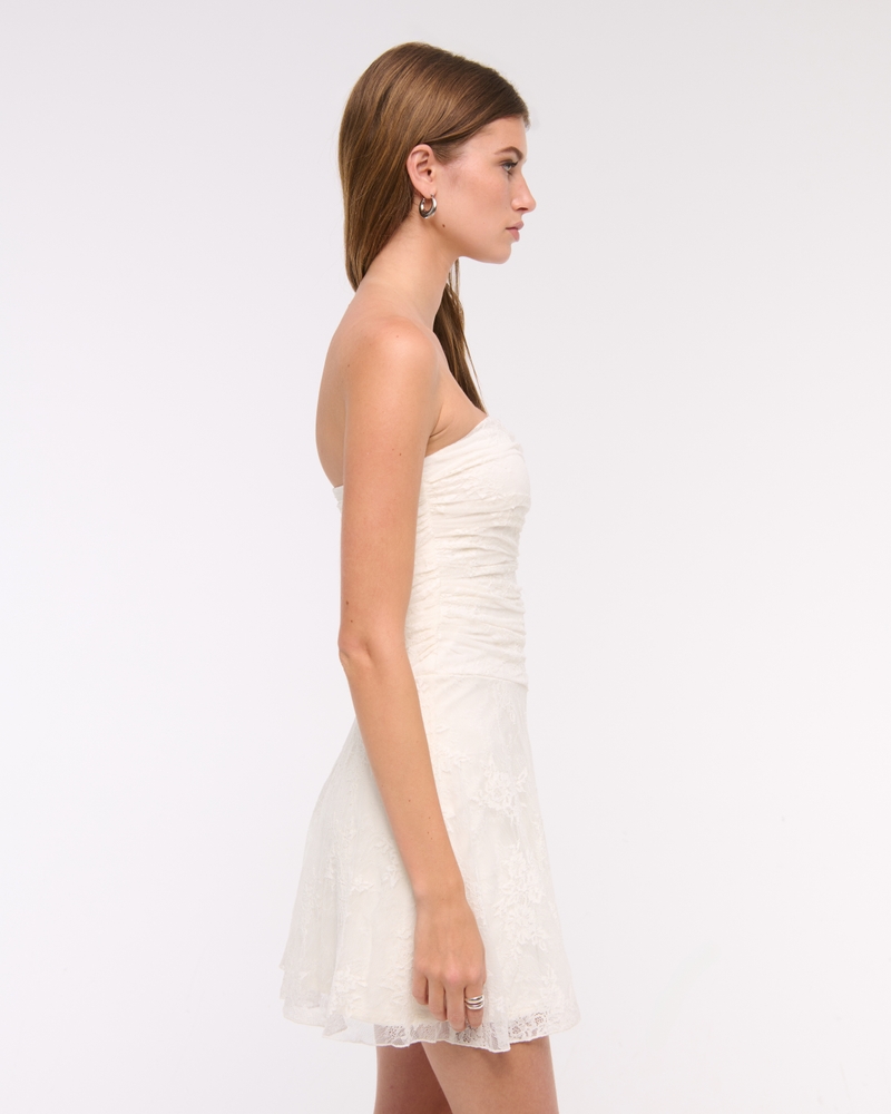 Asymmetrical Lace Mini Dress
