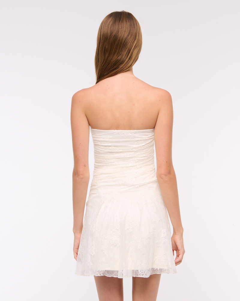 Asymmetrical Lace Mini Dress