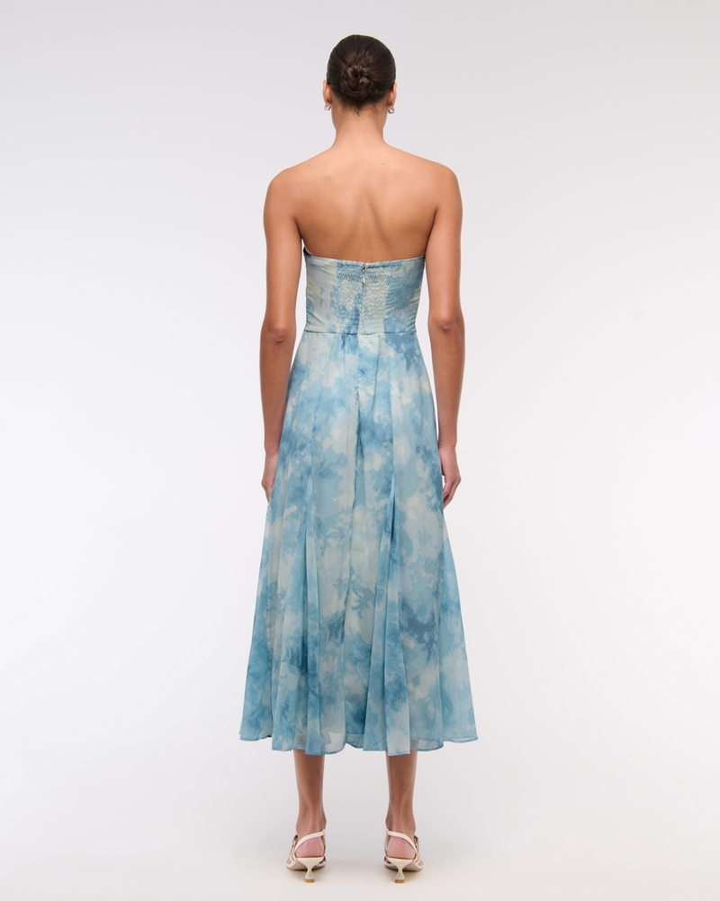 The A&F Camille Strapless Godet Midi Dress