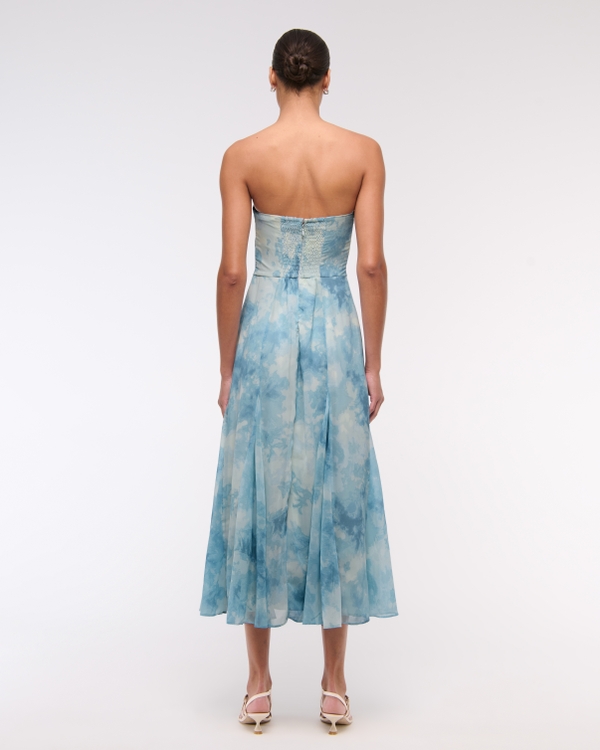 The A&F Camille Strapless Godet Midi Dress