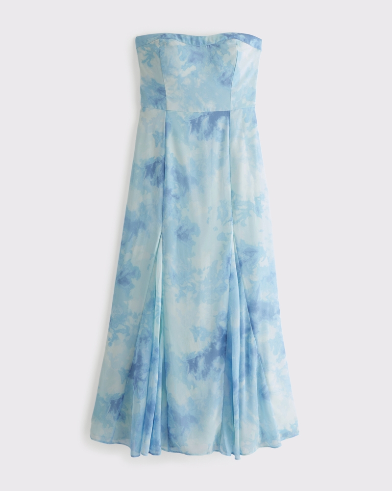 Women's The A&F Camille Strapless Godet Midi Dress | Women's Clearance |  Abercrombie.com