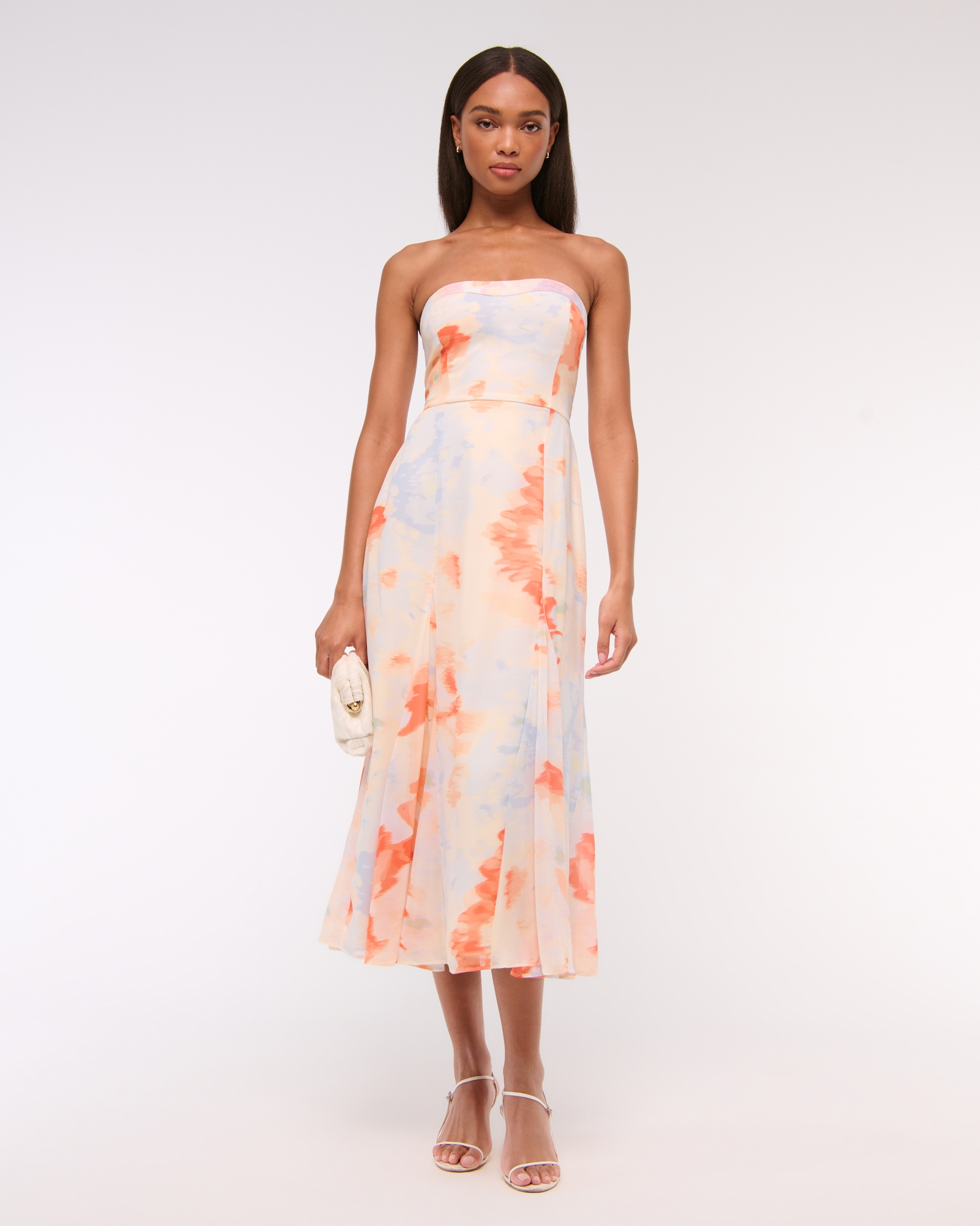The A&F Camille Strapless Godet Midi Dress