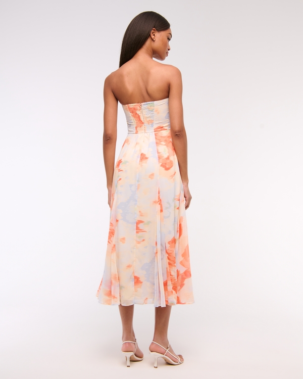 The A&F Camille Strapless Godet Midi Dress