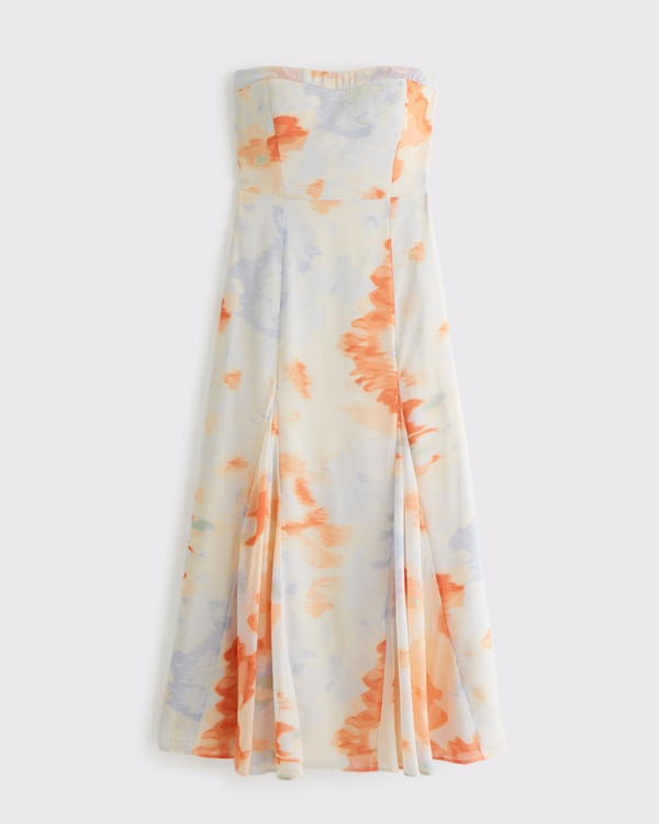 The A&F Camille Strapless Godet Midi Dress