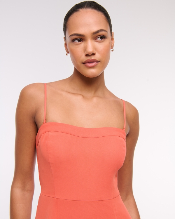 The A&F Camille Strapless Godet Midi Dress