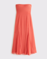 The A&F Camille Strapless Godet Midi Dress